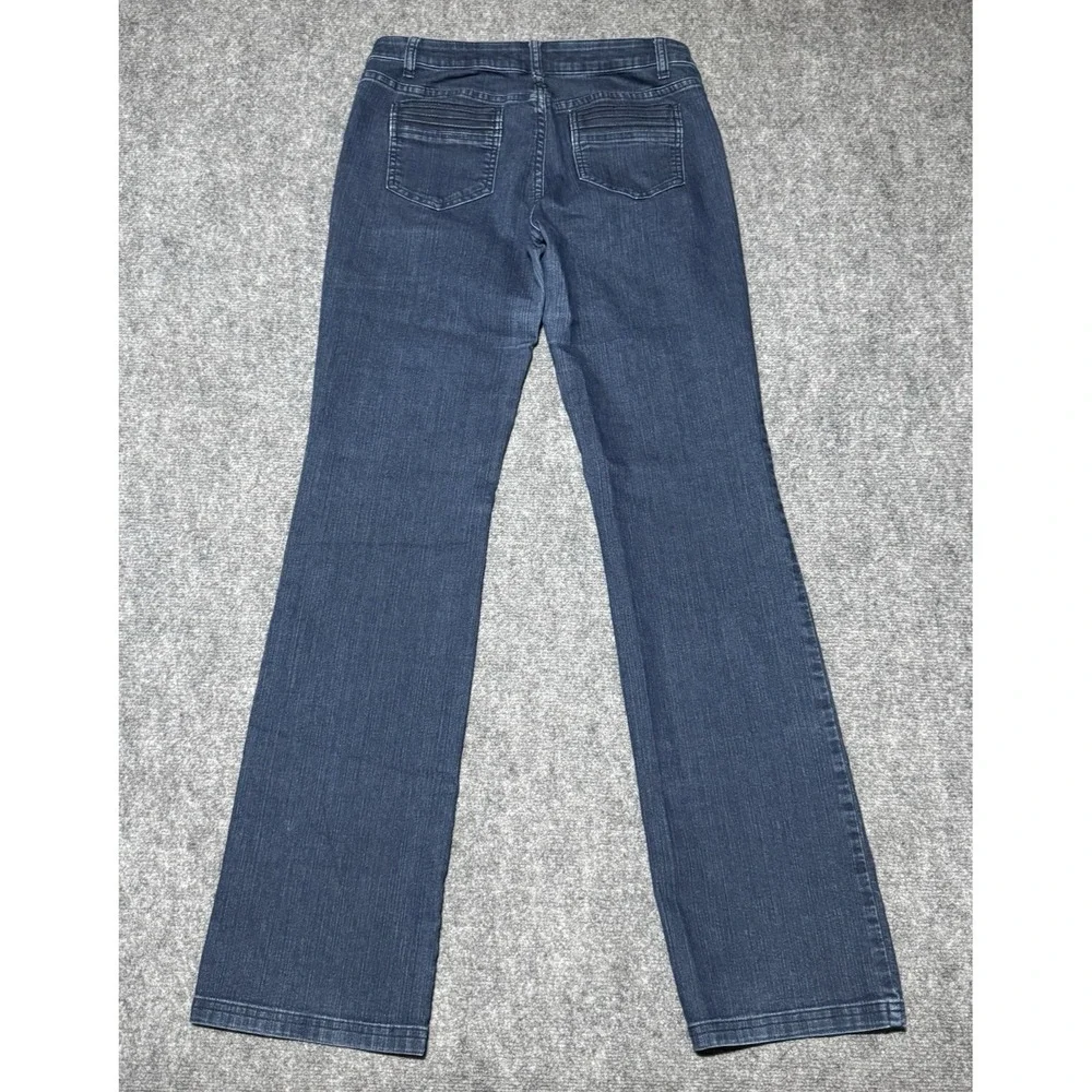 PrAna Jeans Women 10/30 Tall Inseam Blue Mid Rise Straight Organic Cotton Blend